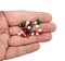 Glass Beads in Christmas Colors, 3 12-in strands, 4mm Rondelles in Red Green & White, Adorabilities